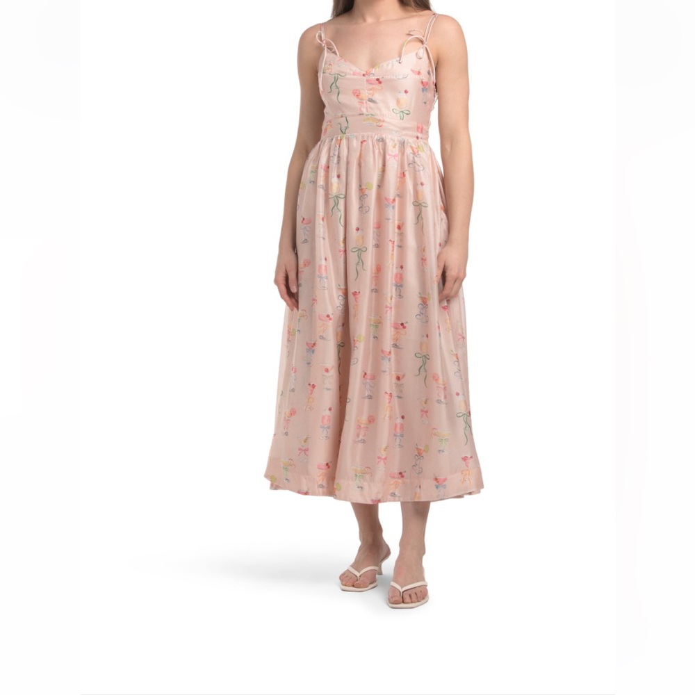 Light pink cocktail midi dress